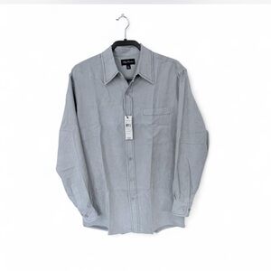 Oleg Cassini Light Gray Casual Button Down Shirt